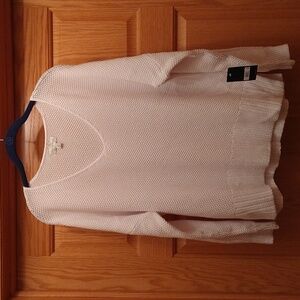 NWT Lucky Brand Large White V Neck Sweater